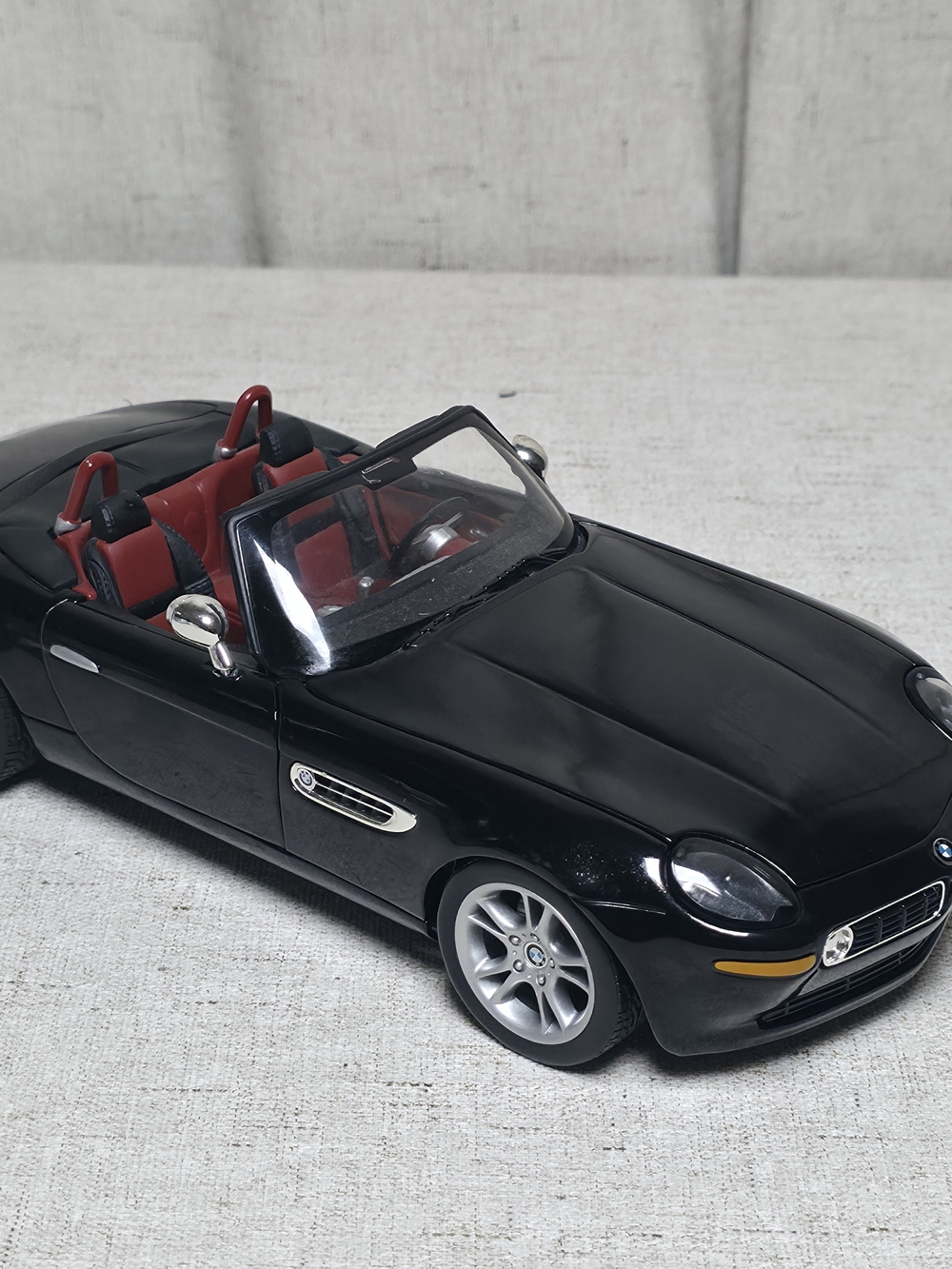 BMW Black Convertible Toy Car with Red Interior - Kids Vehicles